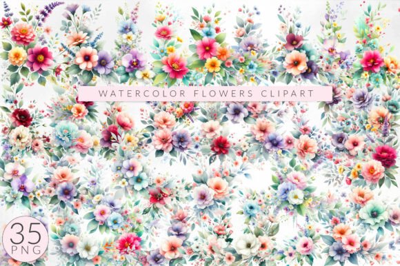 Download Watercolor Floral Clipart,  Floral Frame - Watercolor floral clipart Collection