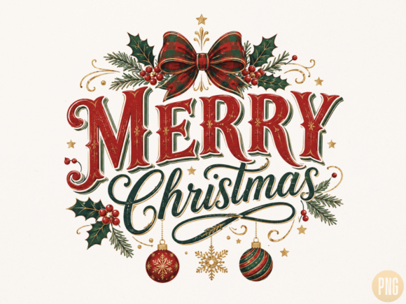 Download Merry Christmas Vintage Typography PNG - Merry christmas Collection