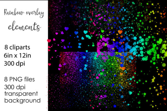 Download Rainbow Glitter Overlays Clipart - Glitter Collection