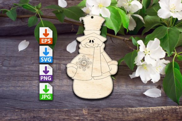 Download Snowman with Snowflake Button - Button Collection