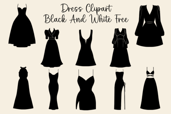 Download Dress Clipart Black &amp; White Free - White Collection