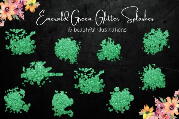 Download Emerald Green Glitter Splash Collection - Glitter Collection