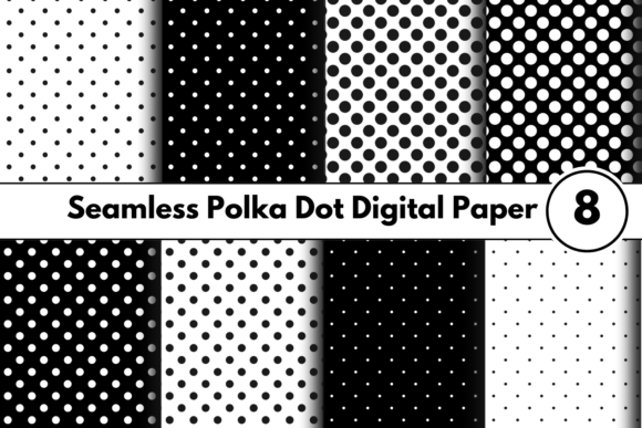 Download Black and White Polka Dot Digital Paper - White Collection