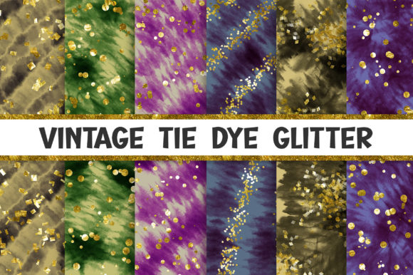 Download Vintage Tie Dye Glitter Background Set - Glitter Collection