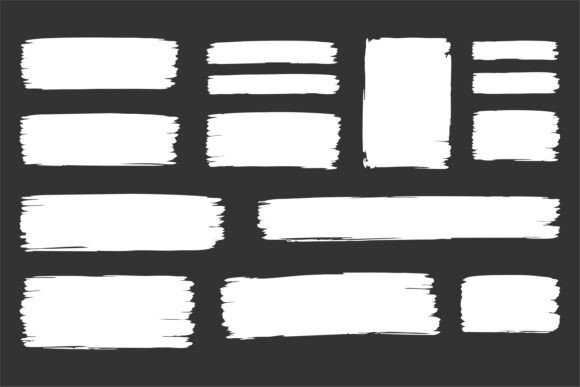 Download Set of White Brush Stroke Banners - White Collection