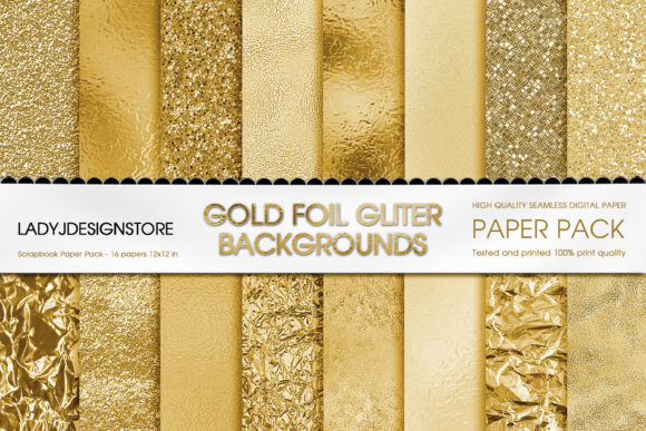 Download Gold Foil Glitter Digital Paper - Glitter Collection