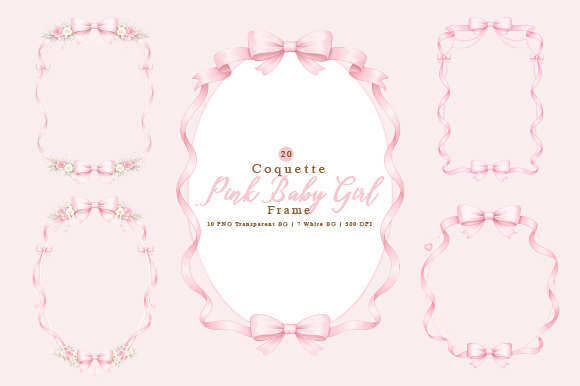 Download Coquette Nursery Baby Gir Frame Clipart - Frame clipart Collection
