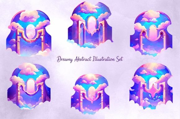 Download Dreamy Abstract Illustration Set - Abstract illustration Collection