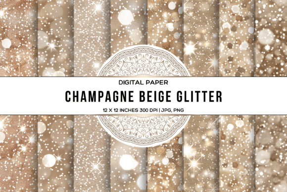 Download Champagne Beige Glitter Paper Set - Glitter Collection