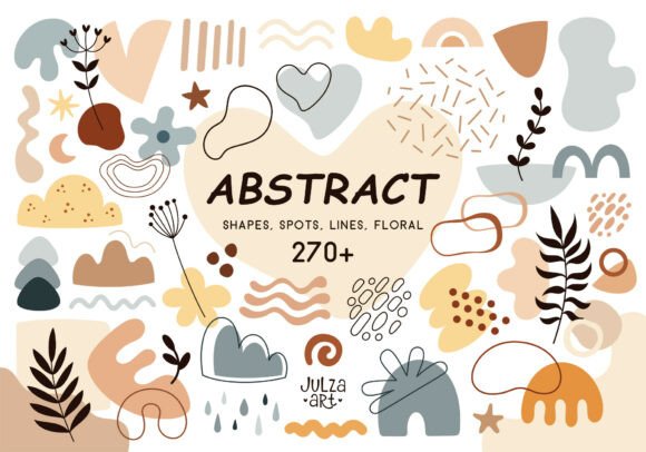 Download Boho Abstract Shapes Clipart Bundle - Abstract shapes clipart Collection