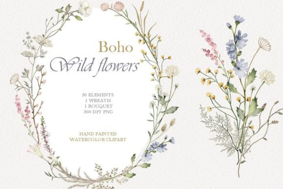 Download Wildflower Watercolor Floral Clipart - Watercolor floral clipart Collection