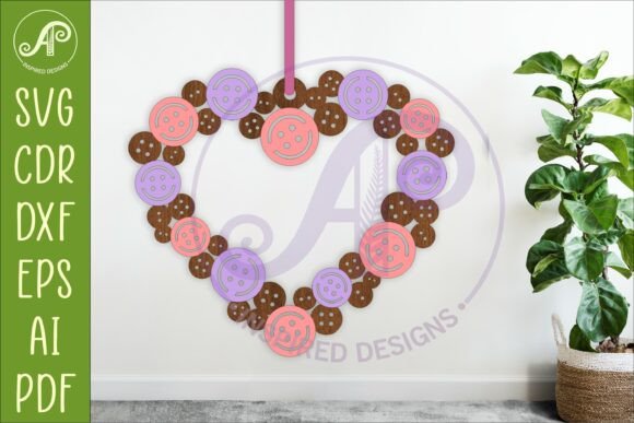 Download Layered Button Heart SVG, Laser Cut Sign - Button Collection