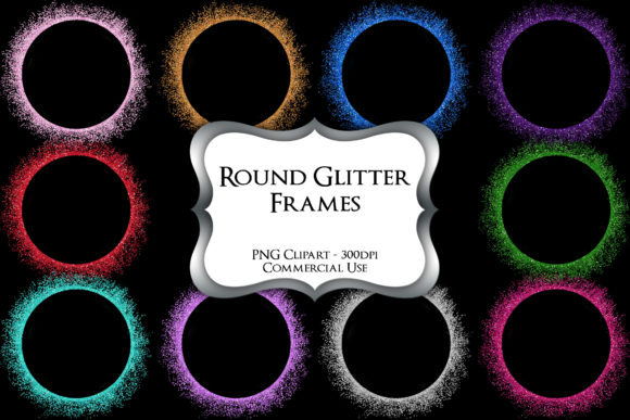 Download Round Glitter Frames Clipart - Glitter Collection