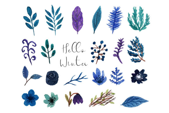 Download Hello Winter Flower Watercolor - Premium Resources