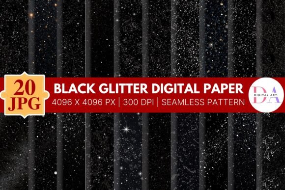 Download Black Glitter Digital Paper - Glitter Collection