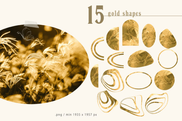 Download Gold Foil Abstract Shapes Clipart - Abstract shapes clipart Collection
