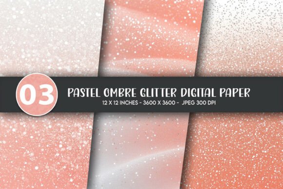 Download Pastel Ombre Glitter Digital Paper - Glitter Collection