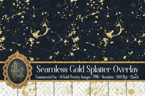 Download Seamless Gold Glitter Splatter Overlay - Glitter Collection