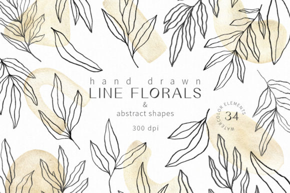 Download Line Florals and Abstract Shapes Clipart - Abstract shapes clipart Collection