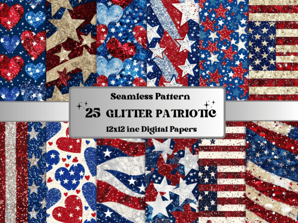Download Seamless Glitter 4th of July Paper - Glitter Collection