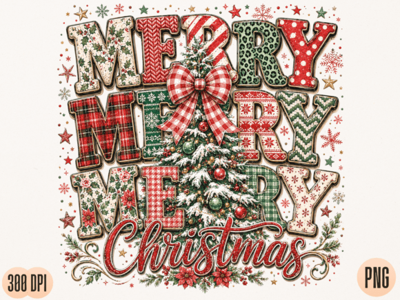 Download Merry Merry Merry Christmas Tree PNG Des - Merry christmas Collection