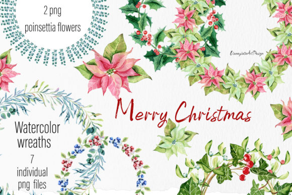 Download Merry Christmas Watercolor Wreath - Merry christmas Collection