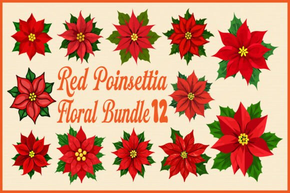 Download Red Poinsettia Floral Bundle - Premium Resources