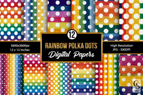 Download Rainbow White Polka Dots Pattern - White Collection